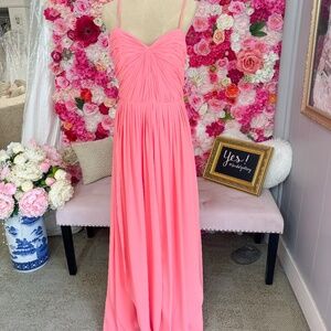 Watters #800 | Coral Bridesmaid Dress